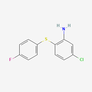 molecular formula C12H9ClFNS B2938319 5-Chloro-2-[(4-fluorophenyl)sulfanyl]aniline CAS No. 790263-67-1