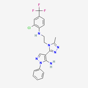 4-[4-[2-[2-Chloro-4-(trifluoromethyl)anilino]ethyl]-5-methyl-1,2,4-triazol-3-yl]-2-phenylpyrazol-3-amine