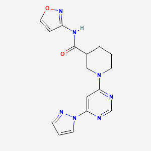 1-(6-(1H-pyrazol-1-yl)pyrimidin-4-yl)-N-(isoxazol-3-yl)piperidine-3-carboxamide