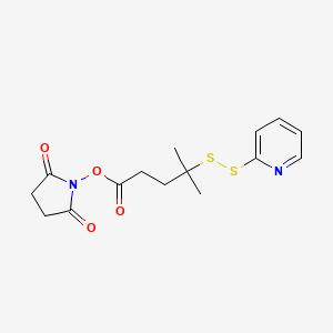 molecular formula C15H18N2O4S2 B2938324 2,5-Dioxopyrrolidin-1-yl 4-methyl-4-(pyridin-2-yldisulfanyl)pentanoate CAS No. 890409-85-5