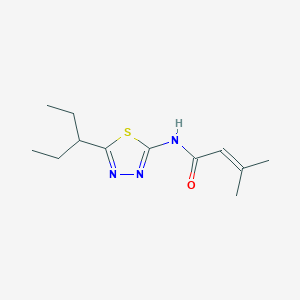 molecular formula C12H19N3OS B2938342 3-methyl-N-(5-pentan-3-yl-1,3,4-thiadiazol-2-yl)but-2-enamide CAS No. 773861-09-9