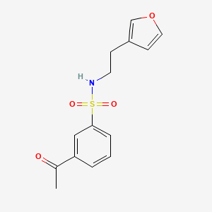 B2938346 3-acetyl-N-(2-(furan-3-yl)ethyl)benzenesulfonamide CAS No. 1797270-00-8