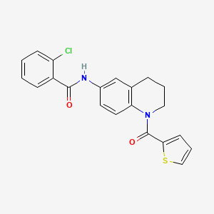 2-chloro-N-[1-(thiophene-2-carbonyl)-3,4-dihydro-2H-quinolin-6-yl]benzamide