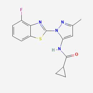 N-(1-(4-fluorobenzo[d]thiazol-2-yl)-3-methyl-1H-pyrazol-5-yl)cyclopropanecarboxamide