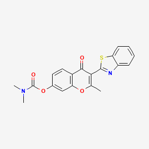 molecular formula C20H16N2O4S B2938353 3-(benzo[d]thiazol-2-yl)-2-methyl-4-oxo-4H-chromen-7-yl dimethylcarbamate CAS No. 618389-26-7
