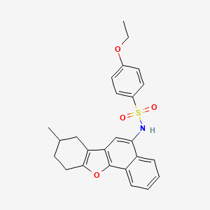 molecular formula C25H25NO4S B2938357 4-ethoxy-N-(8-methyl-7,8,9,10-tetrahydronaphtho[1,2-b][1]benzofuran-5-yl)benzenesulfonamide CAS No. 494826-26-5