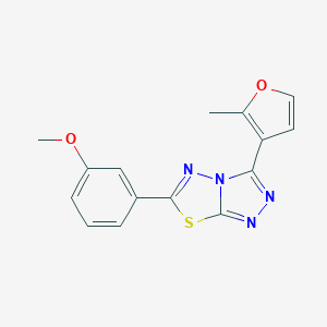 molecular formula C15H12N4O2S B293836 6-(3-Methoxyphenyl)-3-(2-methylfuran-3-yl)[1,2,4]triazolo[3,4-b][1,3,4]thiadiazole 
