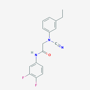 molecular formula C17H15F2N3O B2938381 2-[cyano(3-ethylphenyl)amino]-N-(3,4-difluorophenyl)acetamide CAS No. 1384679-01-9