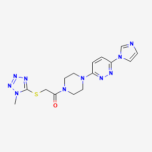 1-(4-(6-(1H-imidazol-1-yl)pyridazin-3-yl)piperazin-1-yl)-2-((1-methyl-1H-tetrazol-5-yl)thio)ethanone
