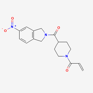 molecular formula C17H19N3O4 B2938398 1-[4-(5-Nitro-1,3-dihydroisoindole-2-carbonyl)piperidin-1-yl]prop-2-en-1-one CAS No. 2361749-41-7