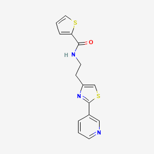 molecular formula C15H13N3OS2 B2938401 N-[2-(2-吡啶-3-基-1,3-噻唑-4-基)乙基]噻吩-2-羧酰胺 CAS No. 863513-31-9