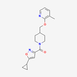 2-{[1-(5-Cyclopropyl-1,2-oxazole-3-carbonyl)piperidin-4-yl]methoxy}-3-methylpyridine