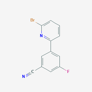 molecular formula C12H6BrFN2 B2938408 3-(6-溴吡啶-2-基)-5-氟苯腈 CAS No. 1501214-05-6