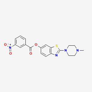 molecular formula C19H18N4O4S B2938414 2-(4-Methylpiperazin-1-yl)benzo[d]thiazol-6-yl 3-nitrobenzoate CAS No. 941958-79-8
