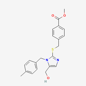 methyl 4-(((5-(hydroxymethyl)-1-(4-methylbenzyl)-1H-imidazol-2-yl)thio)methyl)benzoate