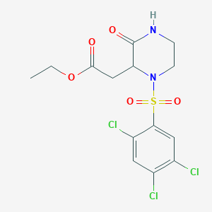 Ethyl 2-{3-oxo-1-[(2,4,5-trichlorophenyl)sulfonyl]-2-piperazinyl}acetate