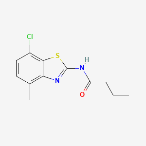 molecular formula C12H13ClN2OS B2938419 N-(7-chloro-4-methylbenzo[d]thiazol-2-yl)butyramide CAS No. 906783-84-4