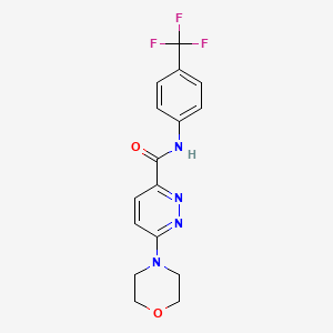 molecular formula C16H15F3N4O2 B2938430 6-morpholino-N-(4-(trifluoromethyl)phenyl)pyridazine-3-carboxamide CAS No. 1396880-24-2