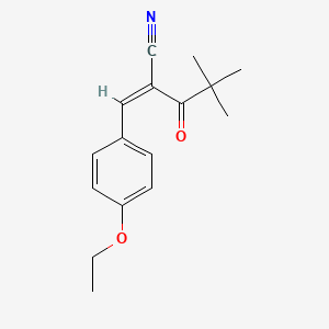 molecular formula C16H19NO2 B2938431 2-(2,2-二甲基丙酰基)-3-(4-乙氧基苯基)丙-2-烯腈 CAS No. 391649-99-3