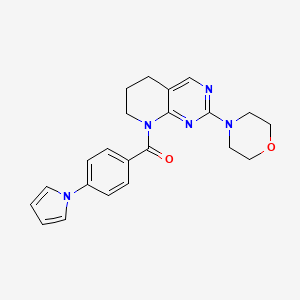 molecular formula C22H23N5O2 B2938439 (4-(1H-pyrrol-1-yl)phenyl)(2-morpholino-6,7-dihydropyrido[2,3-d]pyrimidin-8(5H)-yl)methanone CAS No. 2210139-71-0