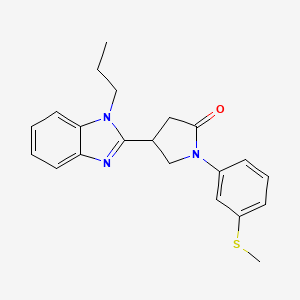 molecular formula C21H23N3OS B2938444 1-[3-(methylsulfanyl)phenyl]-4-(1-propyl-1H-1,3-benzodiazol-2-yl)pyrrolidin-2-one CAS No. 847397-67-5