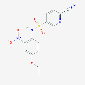 molecular formula C14H12N4O5S B2938452 6-Cyano-N-(4-ethoxy-2-nitrophenyl)pyridine-3-sulfonamide CAS No. 1935700-99-4