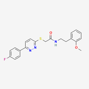 molecular formula C21H20FN3O2S B2938468 2-((6-(4-氟苯基)吡啶并-3-基)硫代)-N-(2-甲氧基苯乙基)乙酰胺 CAS No. 893985-99-4