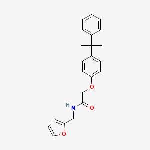 molecular formula C22H23NO3 B2938475 N-(furan-2-ylmethyl)-2-(4-(2-phenylpropan-2-yl)phenoxy)acetamide CAS No. 307537-88-8