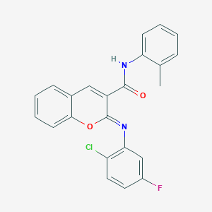 molecular formula C23H16ClFN2O2 B2938490 (2Z)-2-[(2-chloro-5-fluorophenyl)imino]-N-(2-methylphenyl)-2H-chromene-3-carboxamide CAS No. 1327187-67-6