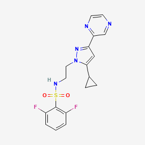 N-(2-(5-cyclopropyl-3-(pyrazin-2-yl)-1H-pyrazol-1-yl)ethyl)-2,6-difluorobenzenesulfonamide