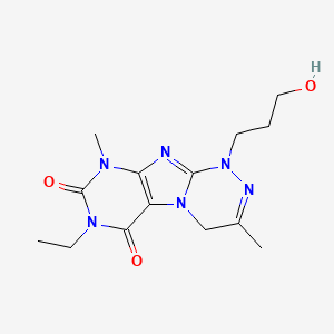 molecular formula C14H20N6O3 B2938499 7-ethyl-1-(3-hydroxypropyl)-3,9-dimethyl-7,9-dihydro-[1,2,4]triazino[3,4-f]purine-6,8(1H,4H)-dione CAS No. 923420-24-0