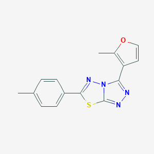 molecular formula C15H12N4OS B293850 3-(2-Methyl-3-furyl)-6-(4-methylphenyl)[1,2,4]triazolo[3,4-b][1,3,4]thiadiazole 