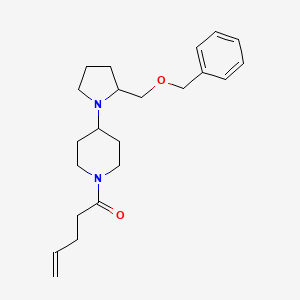 molecular formula C22H32N2O2 B2938503 1-(4-(2-((Benzyloxy)methyl)pyrrolidin-1-yl)piperidin-1-yl)pent-4-en-1-one CAS No. 2034251-34-6
