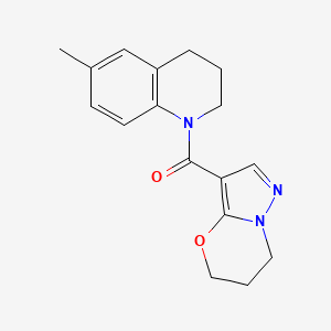 molecular formula C17H19N3O2 B2938511 (6,7-dihydro-5H-pyrazolo[5,1-b][1,3]oxazin-3-yl)(6-methyl-3,4-dihydroquinolin-1(2H)-yl)methanone CAS No. 1428358-45-5