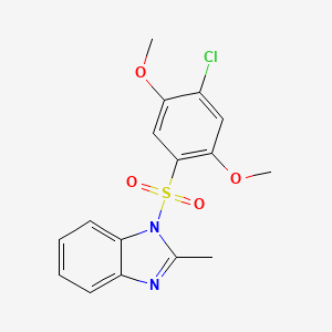 molecular formula C16H15ClN2O4S B2938512 1-[(4-chloro-2,5-dimethoxyphenyl)sulfonyl]-2-methyl-1H-benzimidazole CAS No. 1219589-27-1