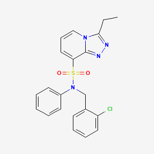 molecular formula C21H19ClN4O2S B2938531 N-[(2-chlorophenyl)methyl]-3-ethyl-N-phenyl-[1,2,4]triazolo[4,3-a]pyridine-8-sulfonamide CAS No. 1251615-24-3