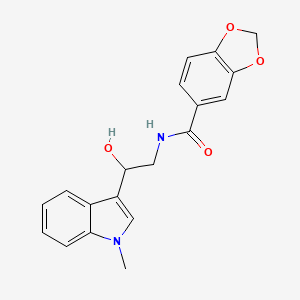 N-(2-hydroxy-2-(1-methyl-1H-indol-3-yl)ethyl)benzo[d][1,3]dioxole-5-carboxamide