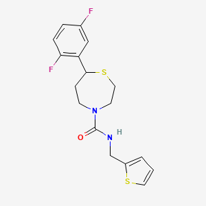 molecular formula C17H18F2N2OS2 B2938557 7-(2,5-二氟苯基)-N-(噻吩-2-基甲基)-1,4-噻氮杂环-4-甲酰胺 CAS No. 1705093-67-9