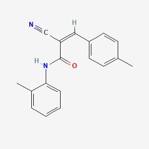 molecular formula C18H16N2O B2938559 (Z)-2-cyano-N-(2-methylphenyl)-3-(4-methylphenyl)prop-2-enamide CAS No. 345258-08-4