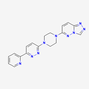 molecular formula C18H17N9 B2938562 6-[4-(6-Pyridin-2-ylpyridazin-3-yl)piperazin-1-yl]-[1,2,4]triazolo[4,3-b]pyridazine CAS No. 2380194-94-3
