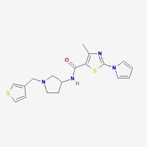 4-methyl-2-(1H-pyrrol-1-yl)-N-(1-(thiophen-3-ylmethyl)pyrrolidin-3-yl)thiazole-5-carboxamide