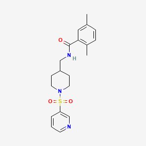 molecular formula C20H25N3O3S B2938565 2,5-dimethyl-N-((1-(pyridin-3-ylsulfonyl)piperidin-4-yl)methyl)benzamide CAS No. 1428364-87-7