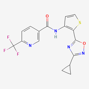 N-(2-(3-cyclopropyl-1,2,4-oxadiazol-5-yl)thiophen-3-yl)-6-(trifluoromethyl)nicotinamide