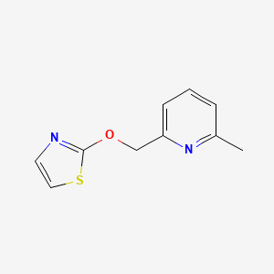 molecular formula C10H10N2OS B2938581 2-Methyl-6-[(1,3-thiazol-2-yloxy)methyl]pyridine CAS No. 2198305-13-2