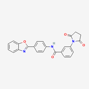 molecular formula C24H17N3O4 B2938584 N-[4-(1,3-benzoxazol-2-yl)phenyl]-3-(2,5-dioxopyrrolidin-1-yl)benzamide CAS No. 404841-55-0