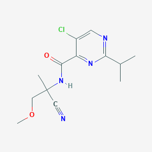 molecular formula C13H17ClN4O2 B2938588 5-Chloro-N-(2-cyano-1-methoxypropan-2-yl)-2-propan-2-ylpyrimidine-4-carboxamide CAS No. 2194288-83-8