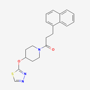 molecular formula C20H21N3O2S B2938589 1-(4-((1,3,4-Thiadiazol-2-yl)oxy)piperidin-1-yl)-3-(naphthalen-1-yl)propan-1-one CAS No. 2177366-21-9