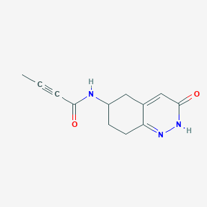 molecular formula C12H13N3O2 B2938593 N-(3-Oxo-5,6,7,8-tetrahydro-2H-cinnolin-6-yl)but-2-ynamide CAS No. 2411266-90-3