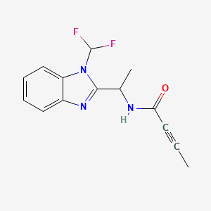 N-[1-[1-(Difluoromethyl)benzimidazol-2-yl]ethyl]but-2-ynamide