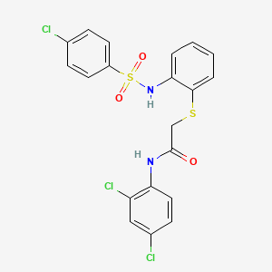 2-[(2-{[(4-chlorophenyl)sulfonyl]amino}phenyl)sulfanyl]-N-(2,4-dichlorophenyl)acetamide